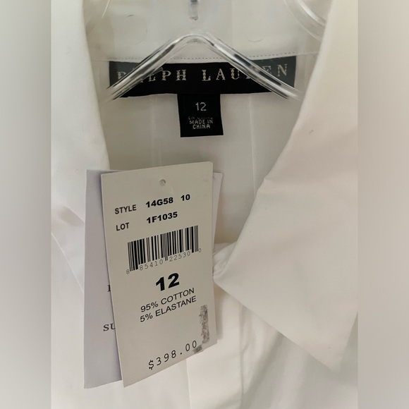 Women’s size 12 Ralph Lauren White Short Sleeve Button Down NWT - Picture 3 of 3